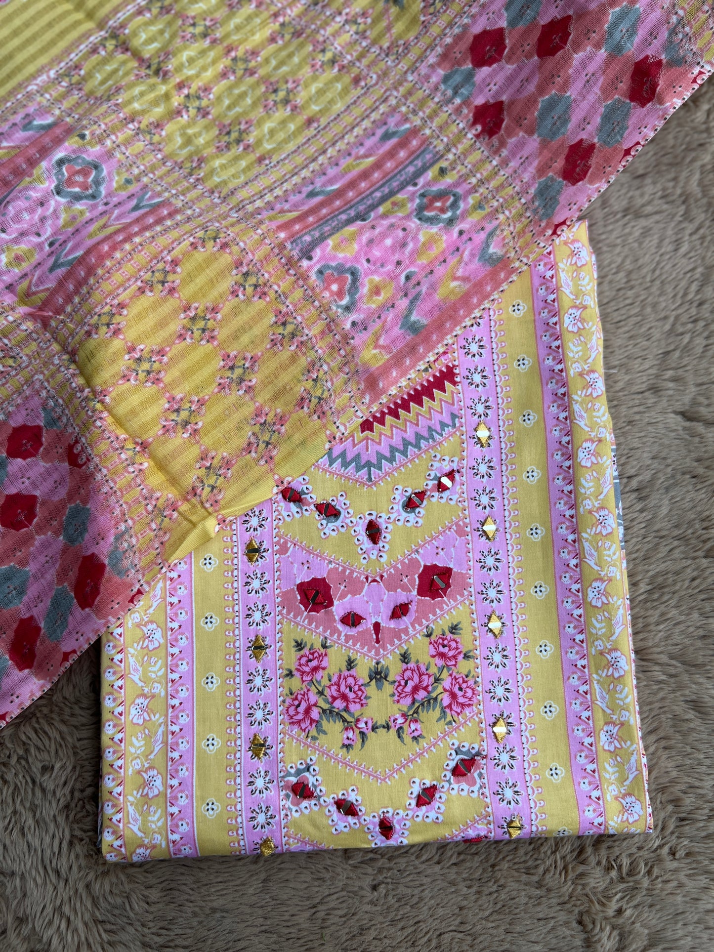 Vibrant Karachi Printed Cotton Suit