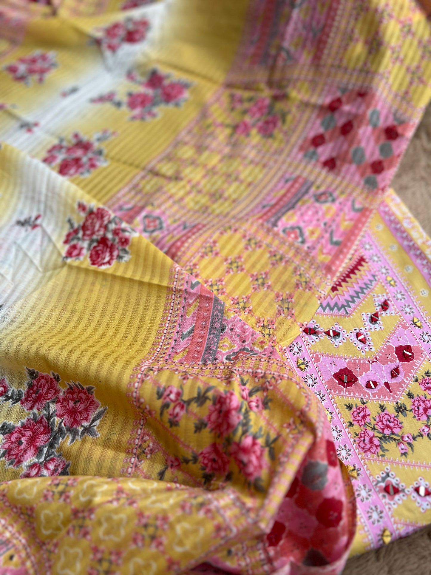 Vibrant Karachi Printed Cotton Suit