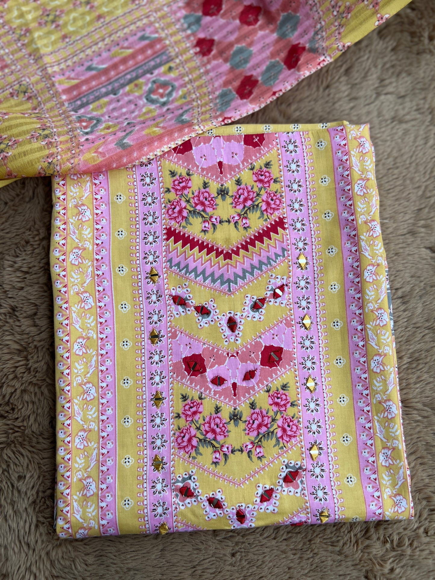 Vibrant Karachi Printed Cotton Suit