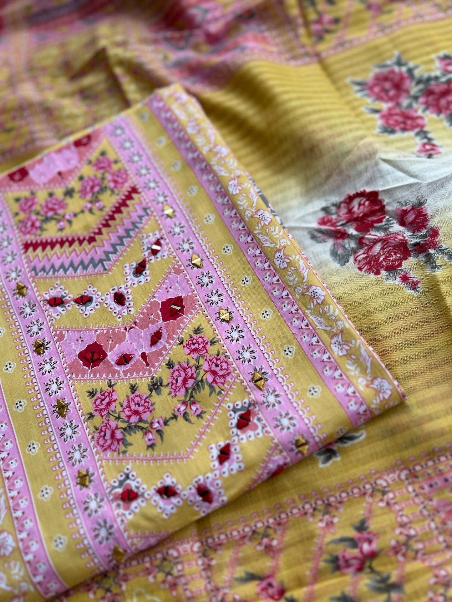 Vibrant Karachi Printed Cotton Suit