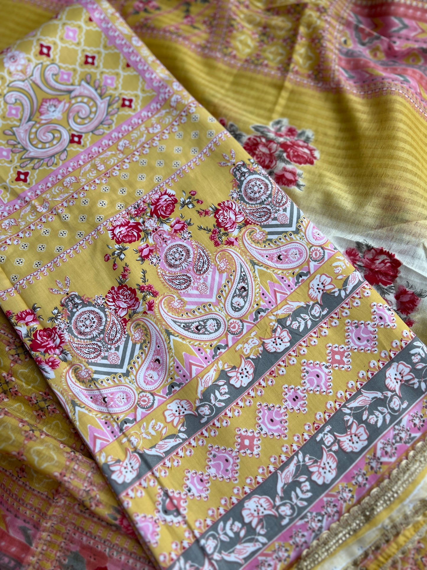 Vibrant Karachi Printed Cotton Suit