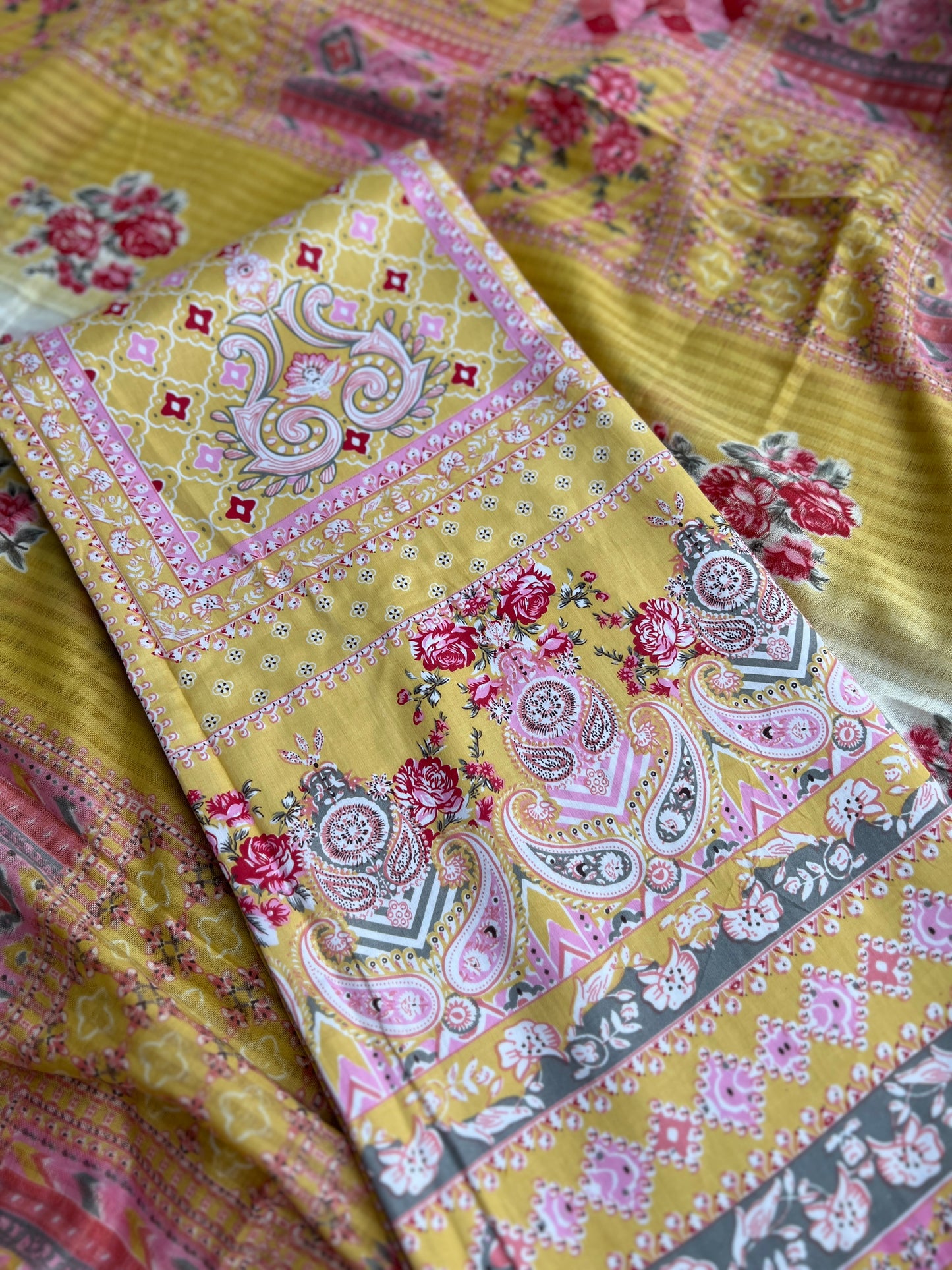 Vibrant Karachi Printed Cotton Suit