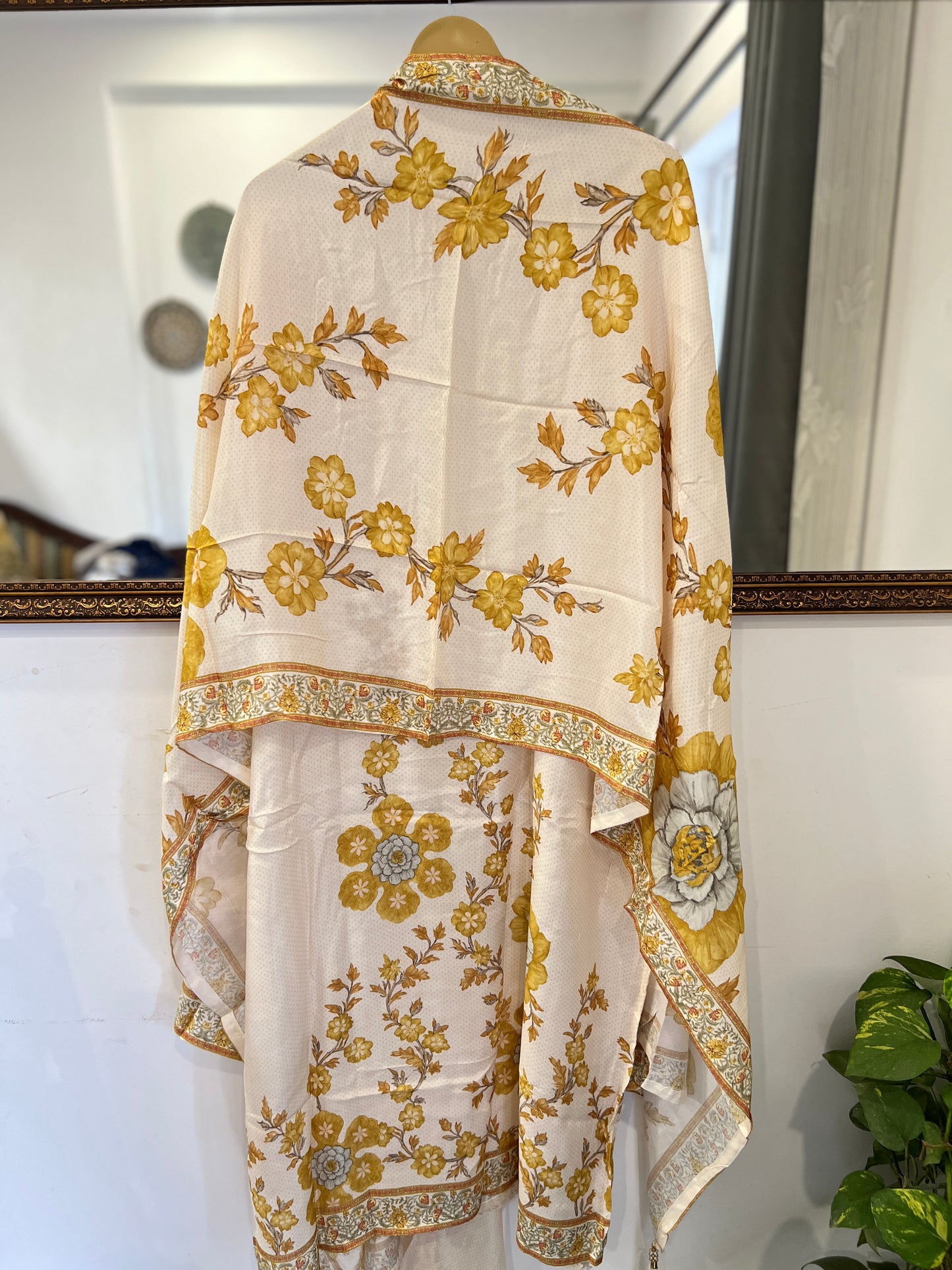Floral Mirror Embroidered Maslin Suit