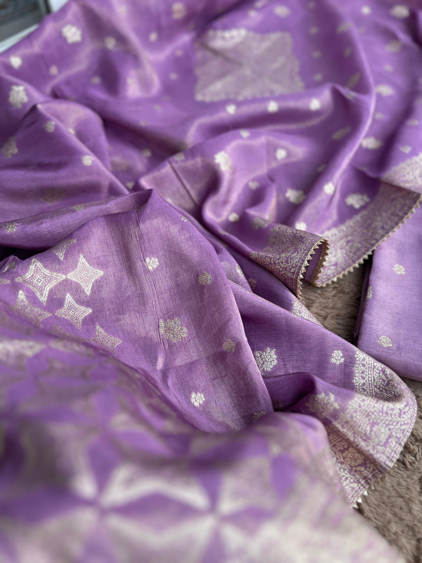 Lavender Shimmer Handwork Salwar suit