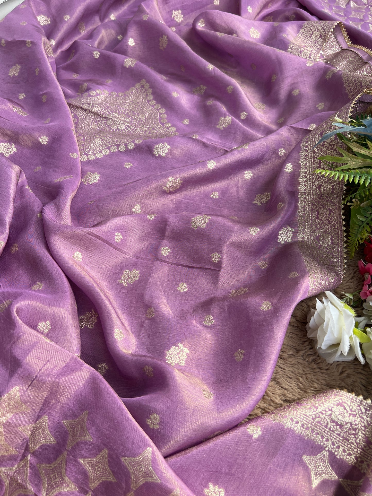 Lavender Shimmer Handwork Salwar suit
