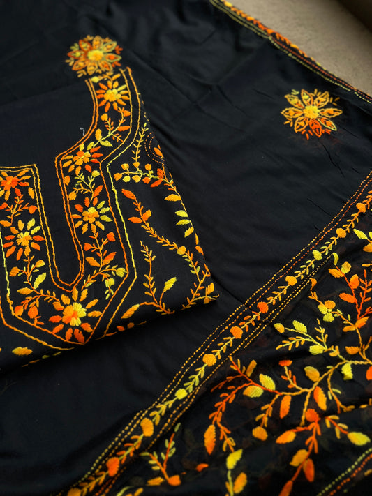 Black Heritage Thread Embroidery Suit