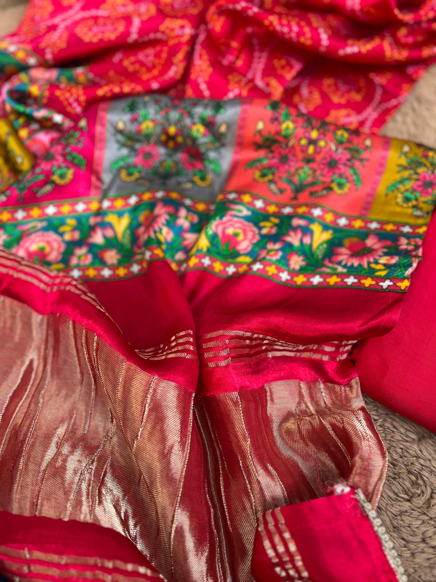 Red Patola Silk Designer Dupatta
