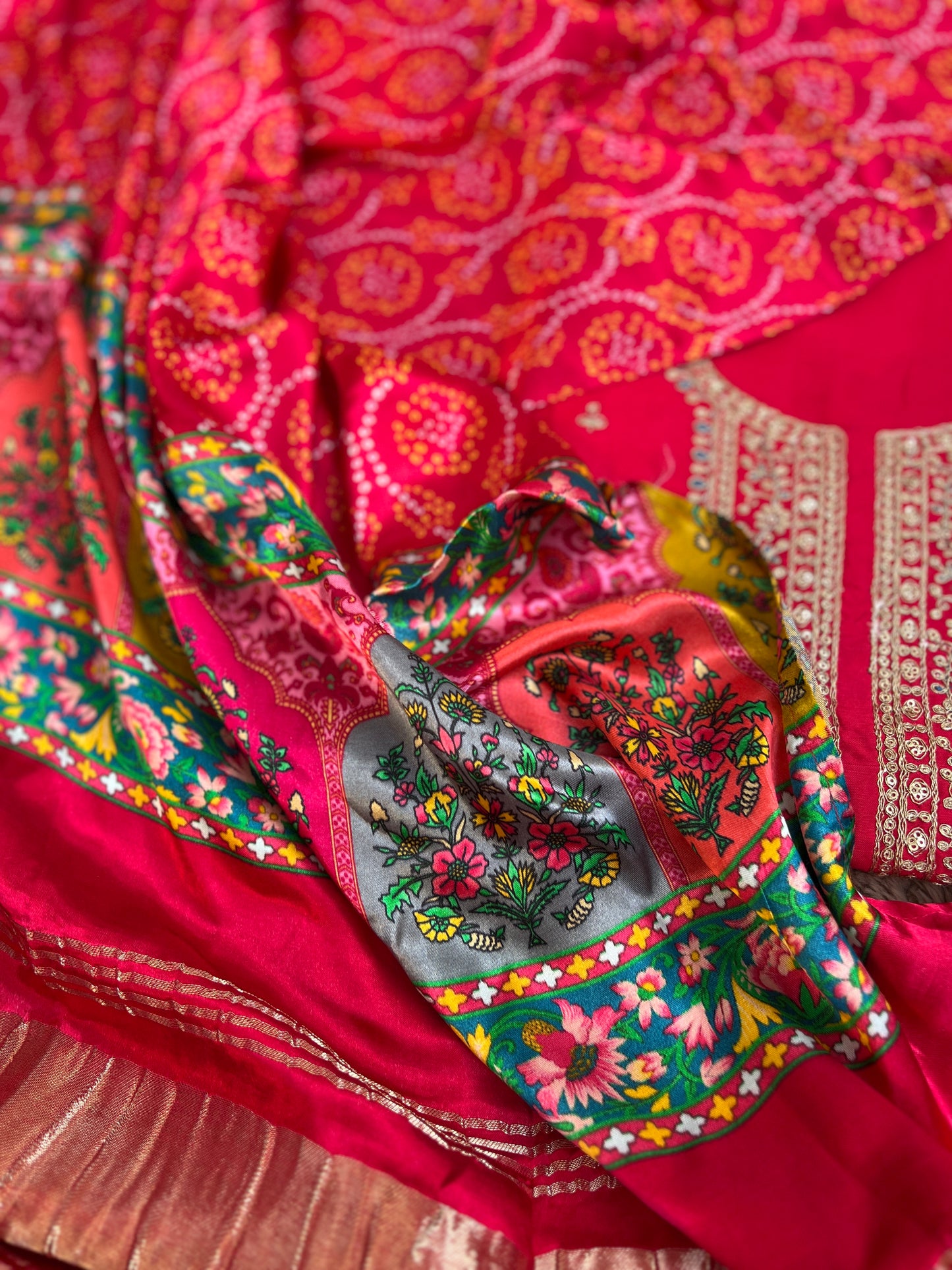 Red Patola Silk Designer Dupatta