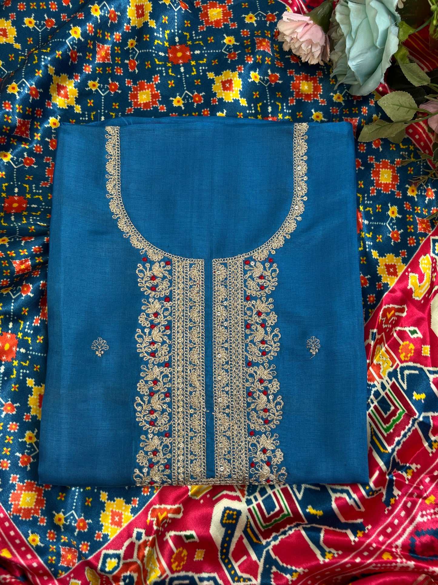 Red Patola Silk Designer Dupatta