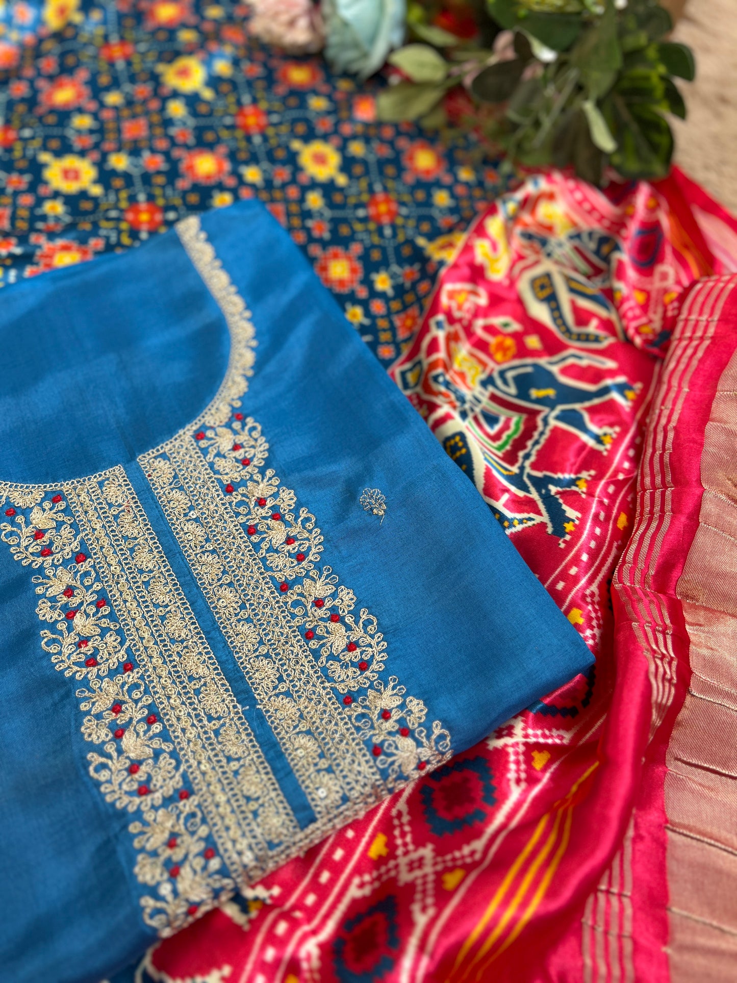 Red Patola Silk Designer Dupatta