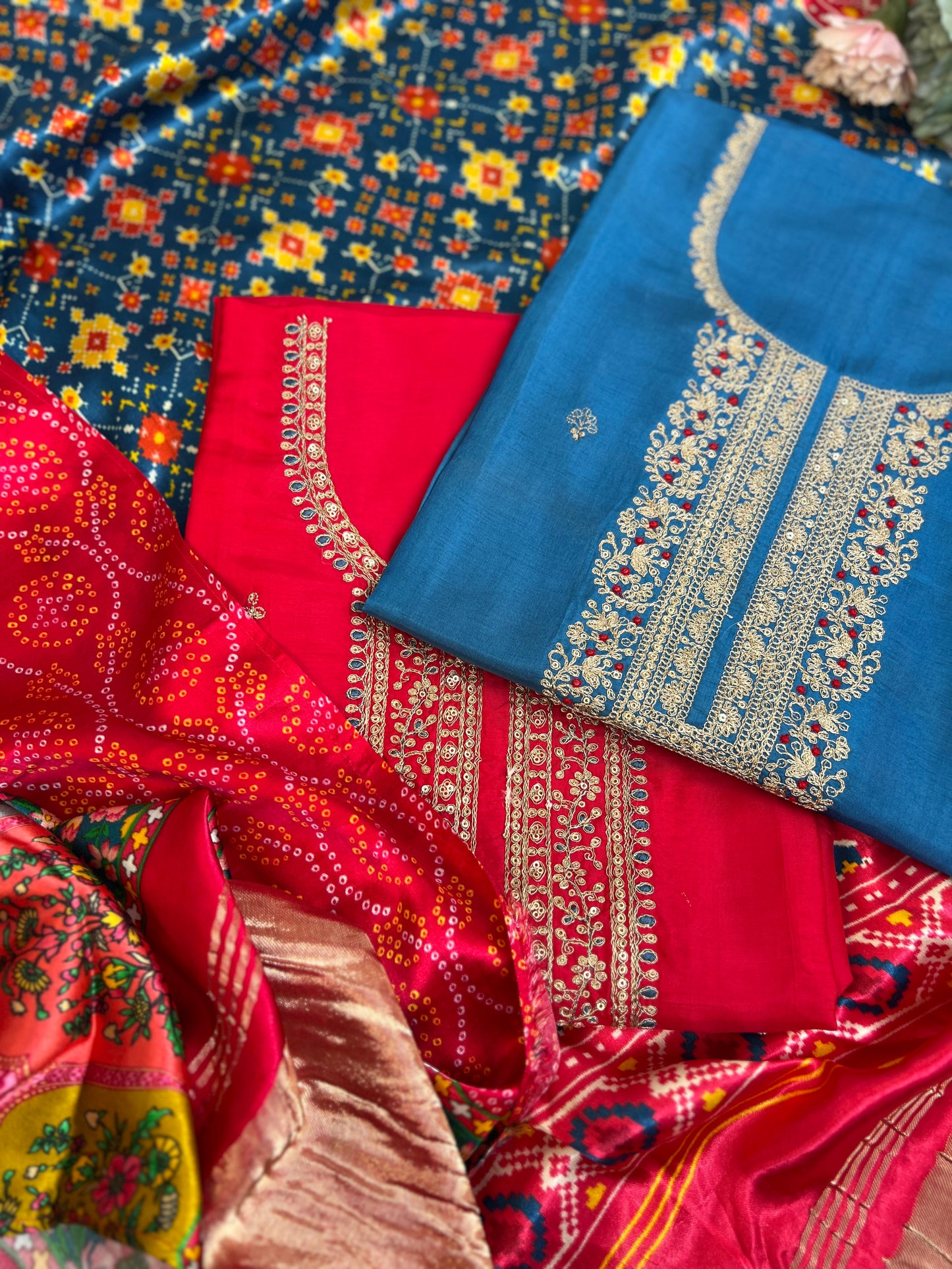 Red Patola Silk Designer Dupatta