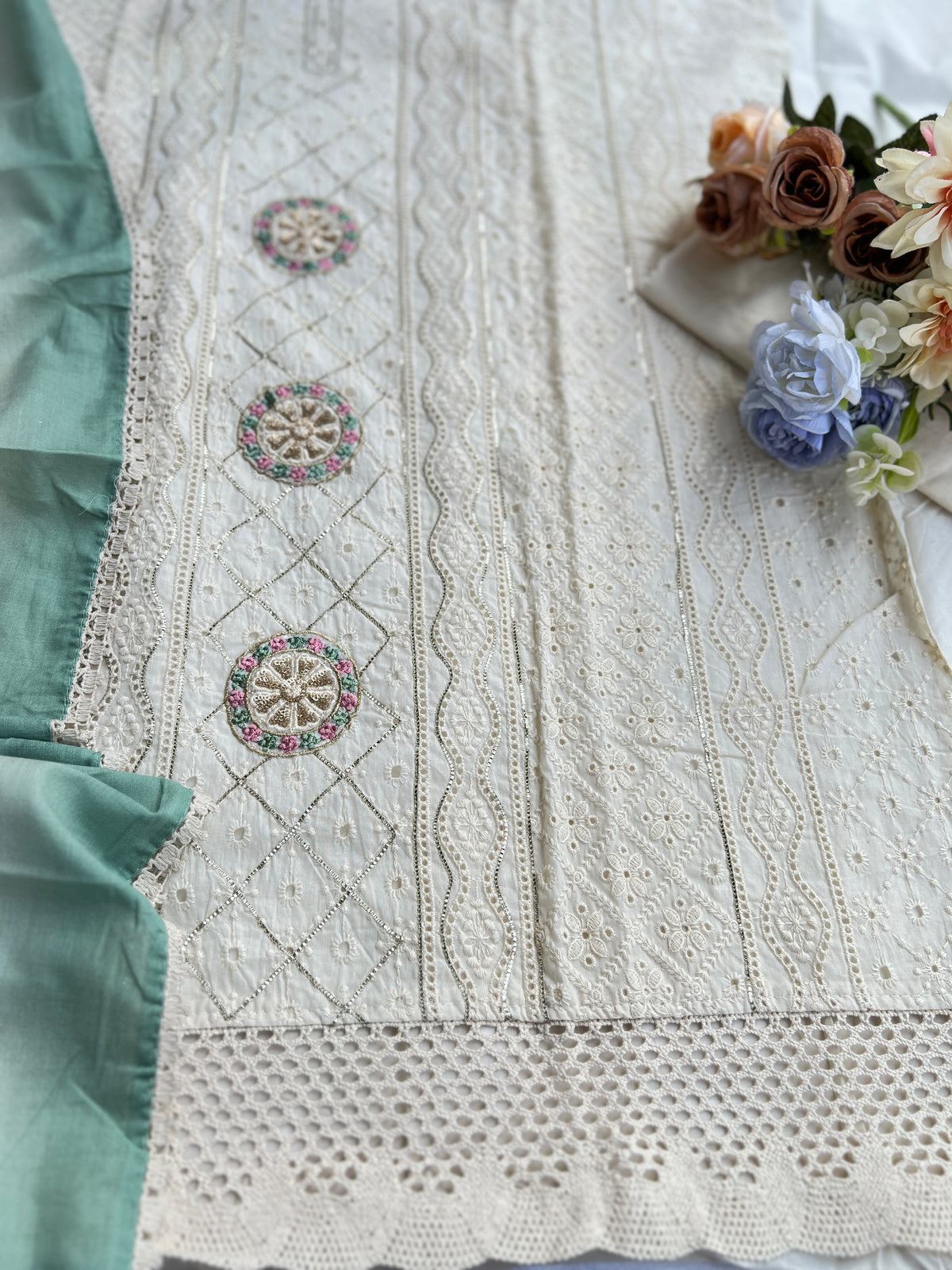 Ivory Bloom Elegance in Chikankari