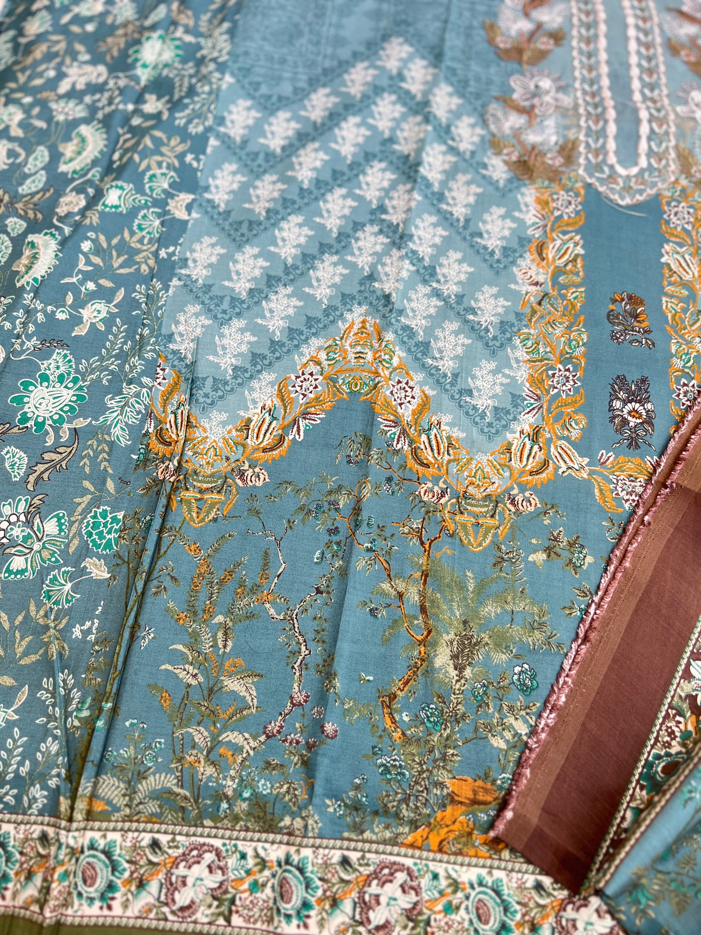 Teal Blue Modal Maslin Pakistani Suit Set