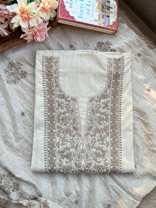 Mal Chanderi Embroidered Suit Set 🤍