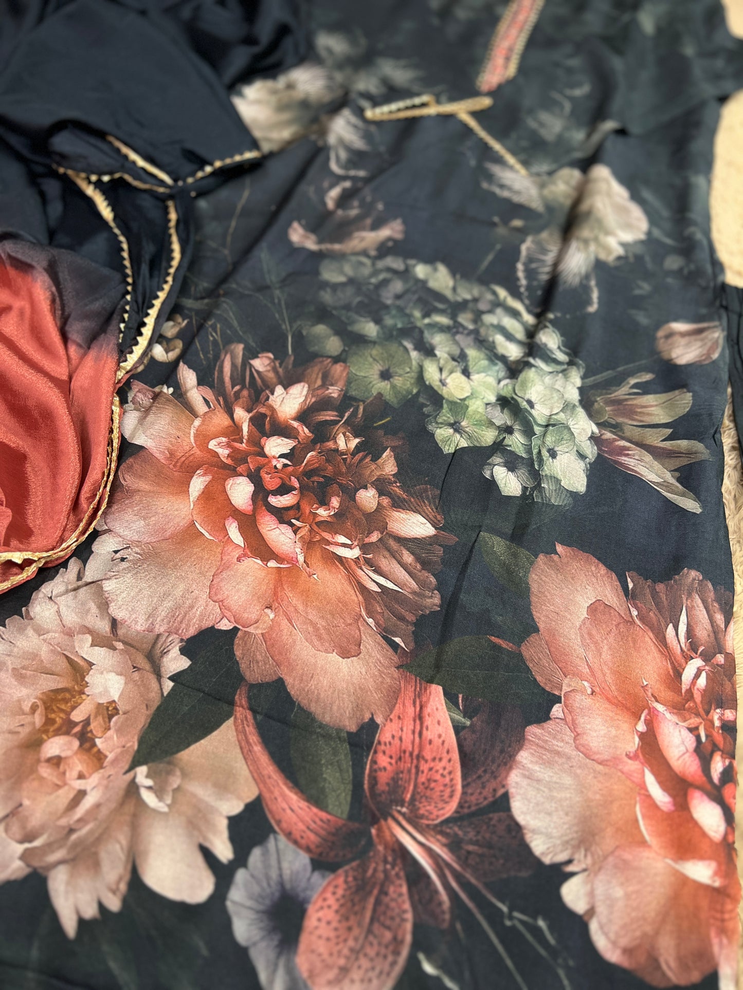 Floral Printed Maslin Ready to wear Suit