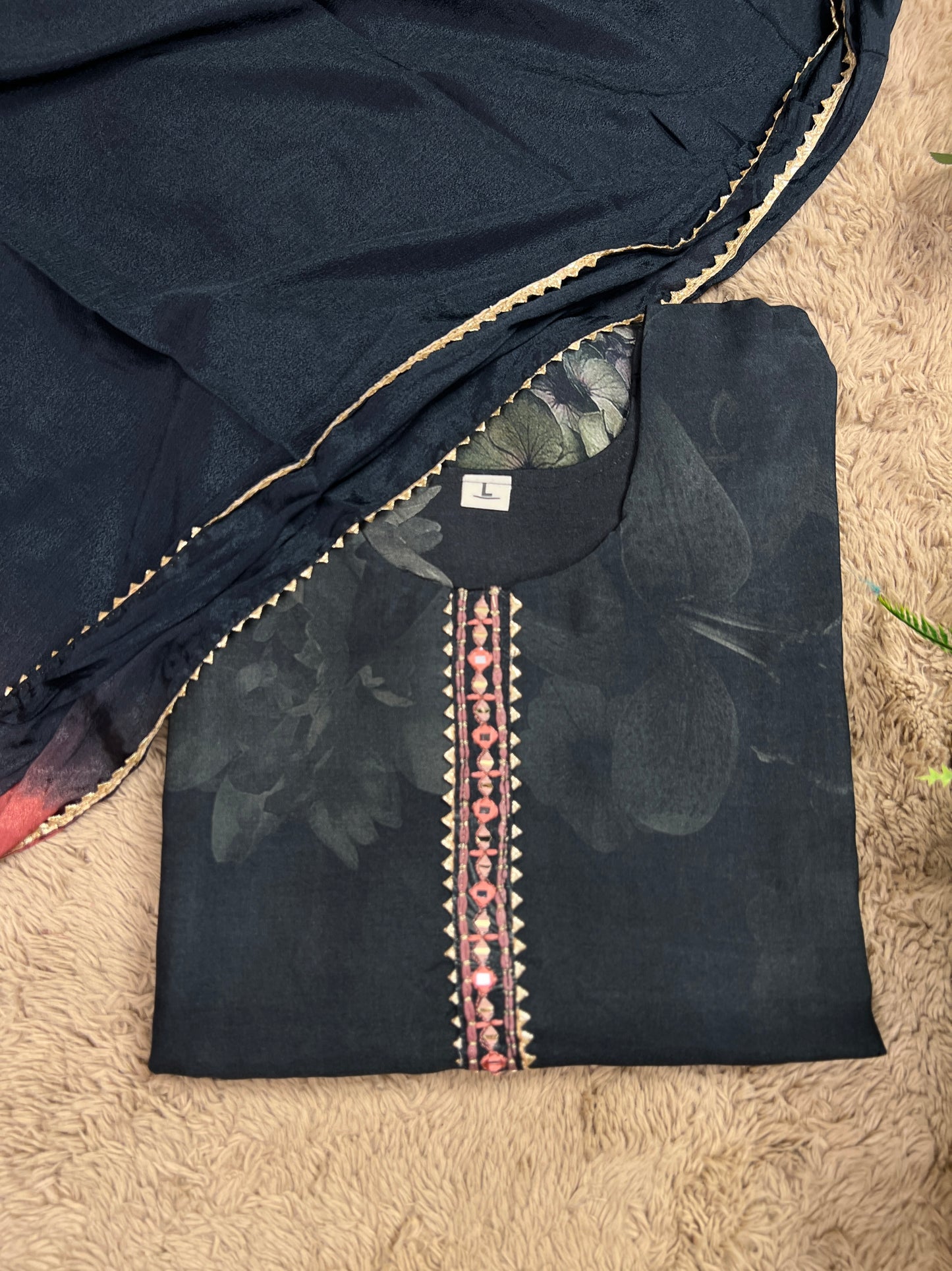 Floral Printed Maslin Ready to wear Suit