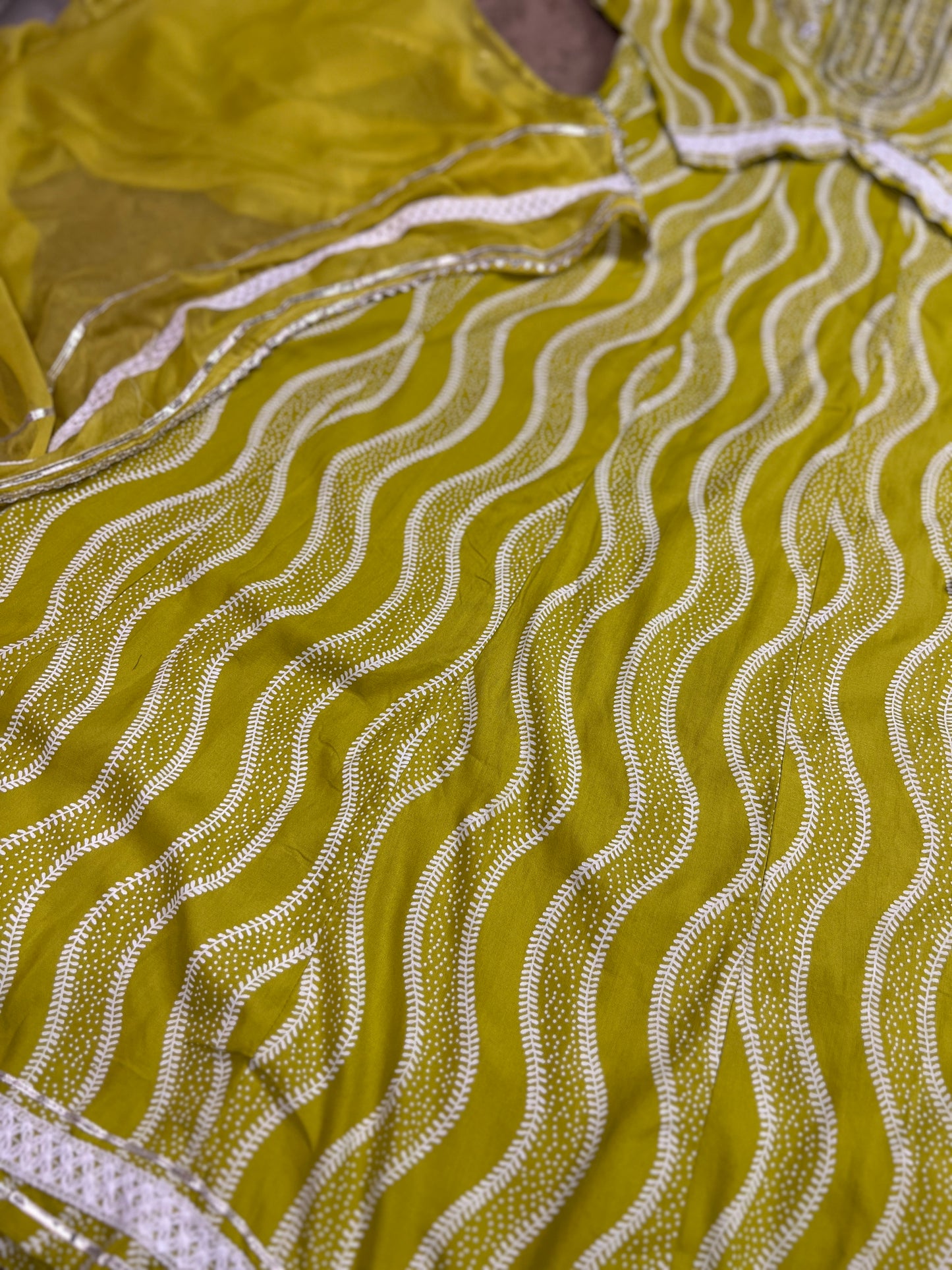 Lemon Slub Cotton Ready-to-Wear Anarkali Suit