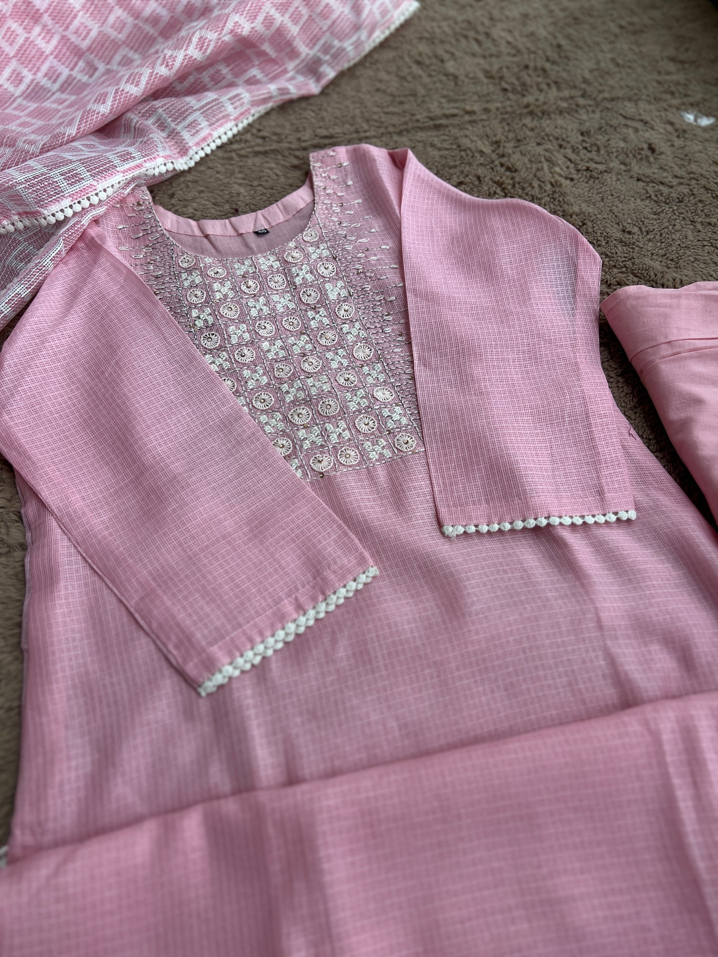 Elegant Pink Kota Doriya Salwar Suit – Comfort with Grace