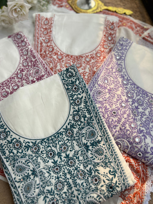 Chikankari-Inspired Cotton Set ✨