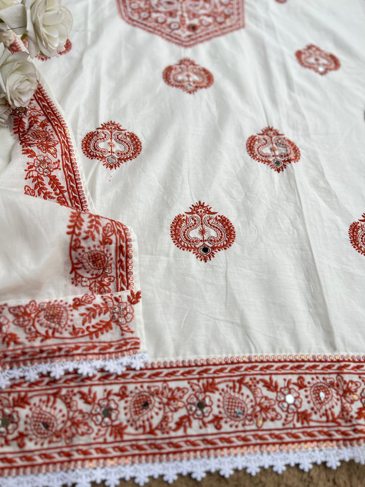 Chikankari-Inspired Cotton Set ✨