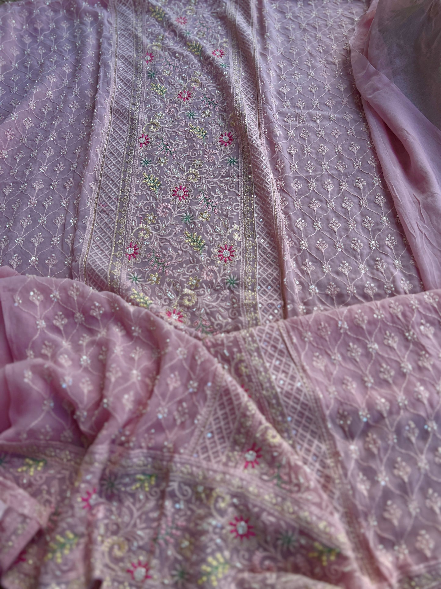 Elegant Embroidered Georgette Chikankari Salwar Suit