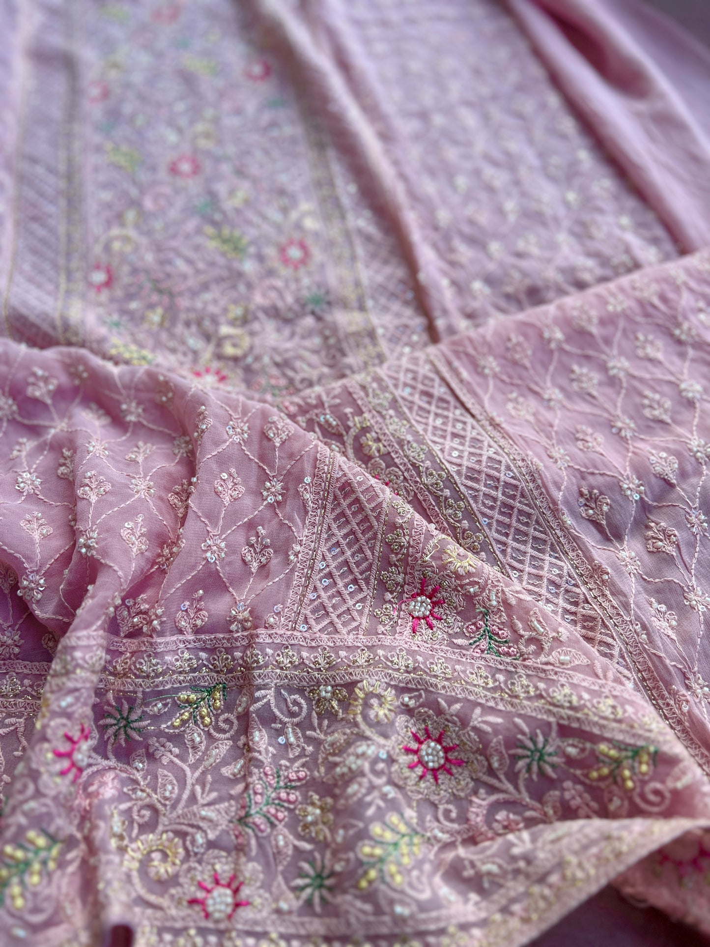 Elegant Embroidered Georgette Chikankari Salwar Suit