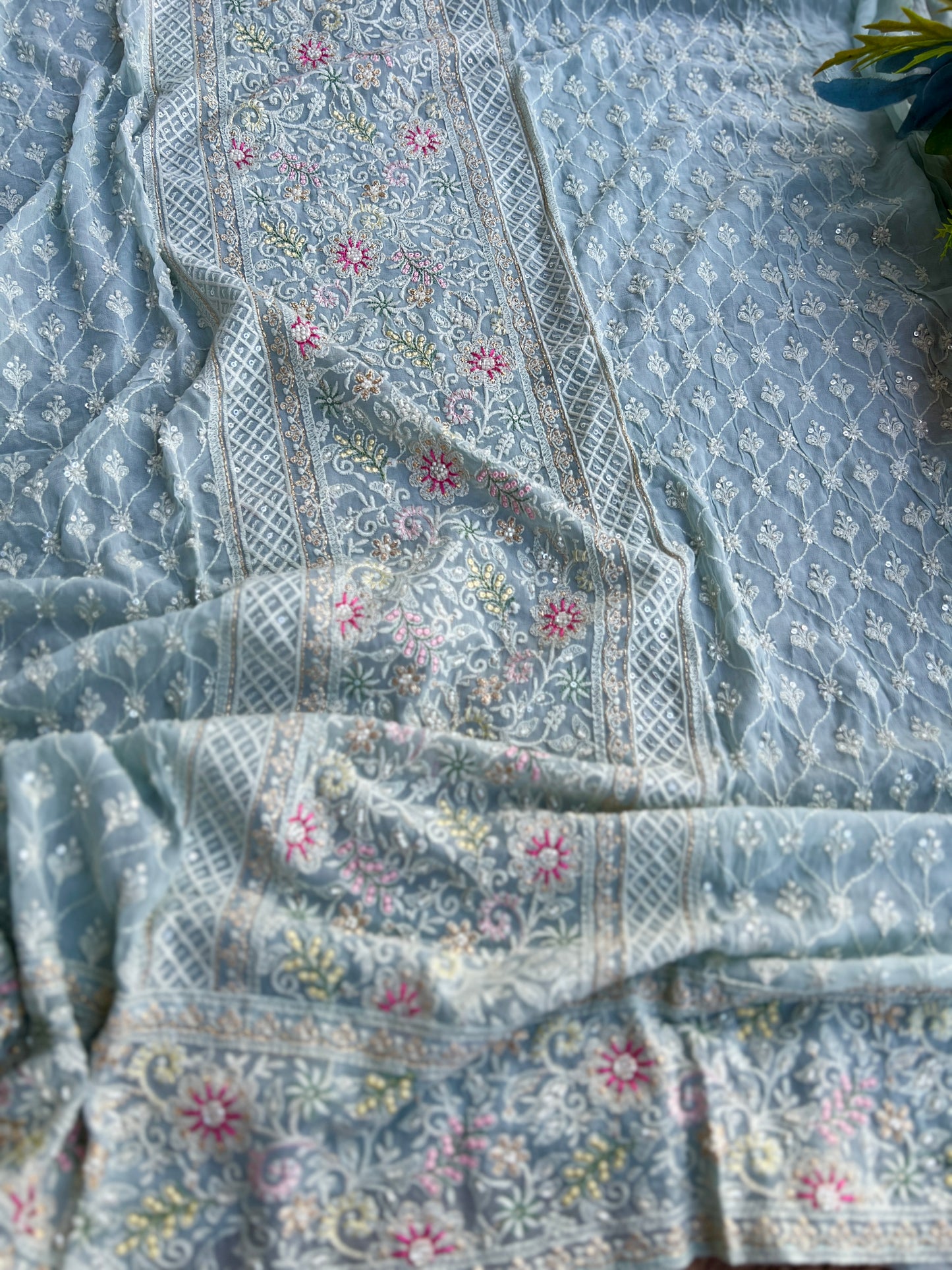 Elegant Embroidered Georgette Chikankari Salwar Suit