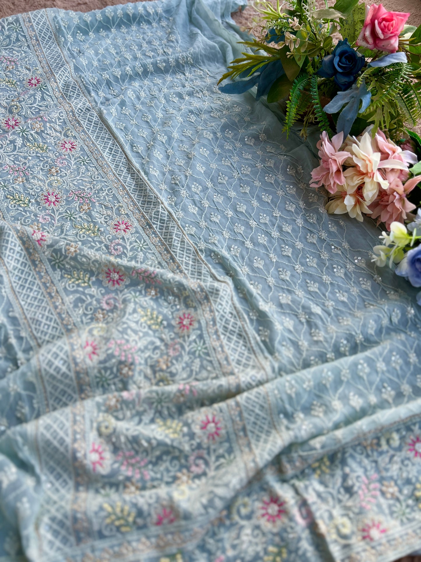 Elegant Embroidered Georgette Chikankari Salwar Suit
