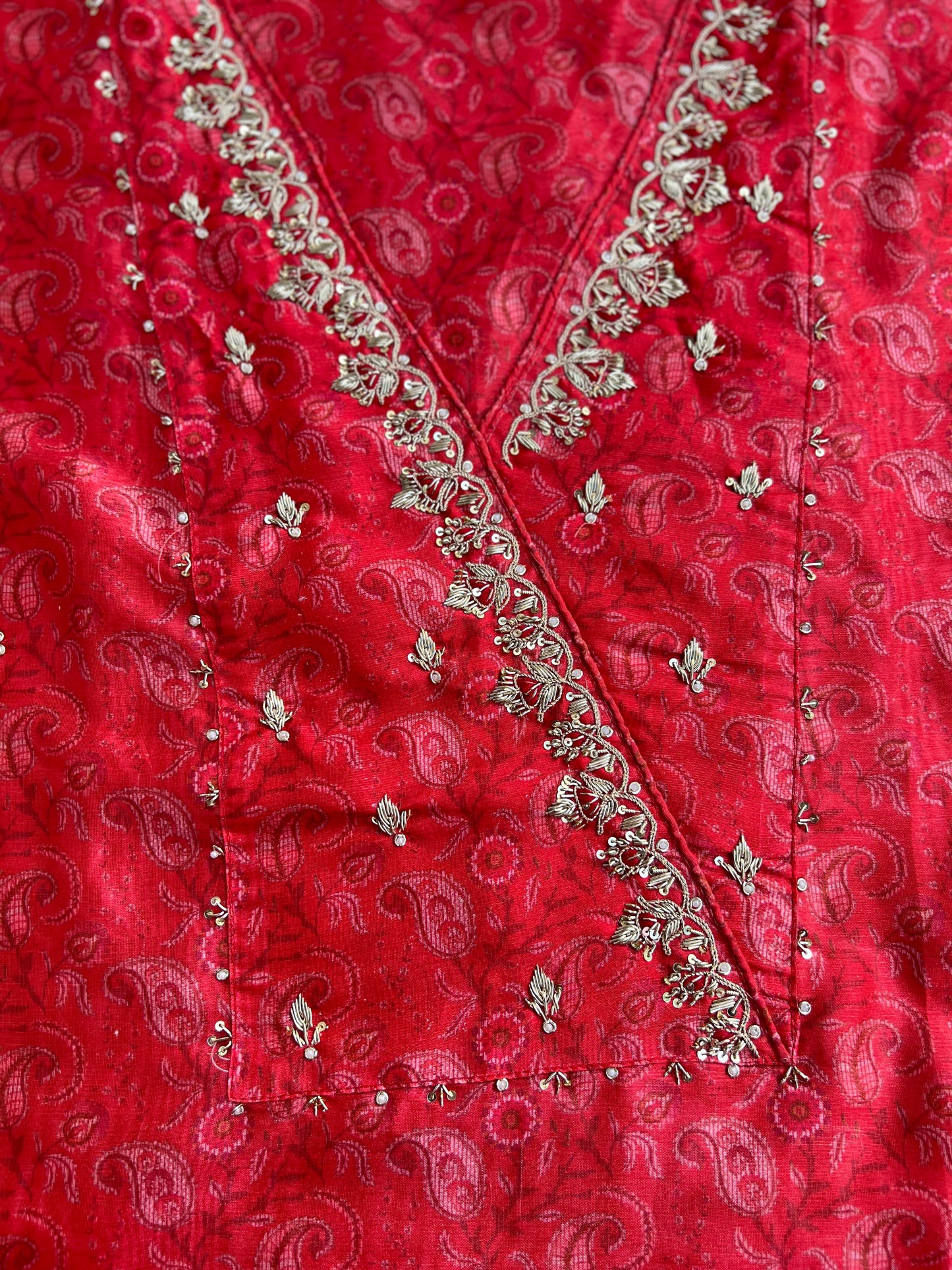 Royal Red Maheshwari Silk Angrakha Suit with Bandhani Dupatta – A Festive Masterpiece