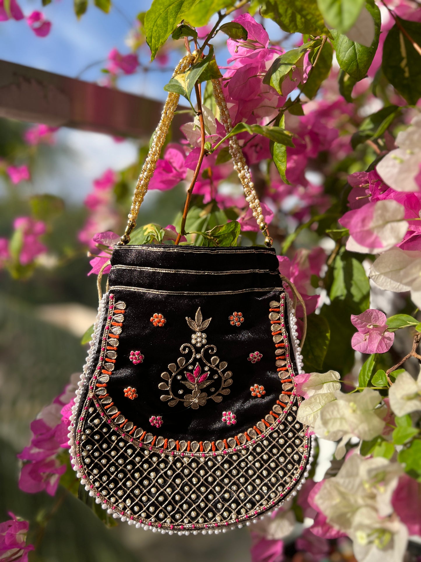 Black Chanderi Silk Suit with Hand Embroidery & Gotaphool Dupatta