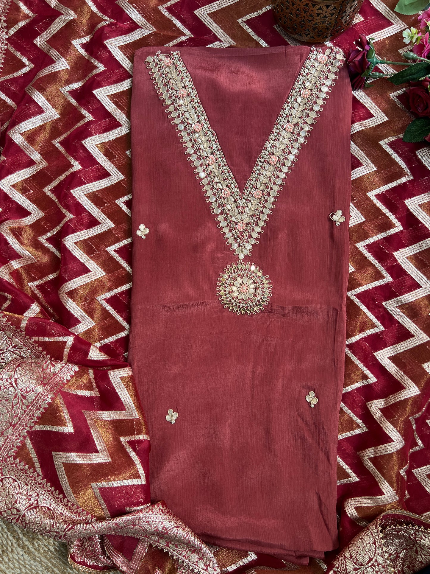 Rustic Muave Chinnon Handwork