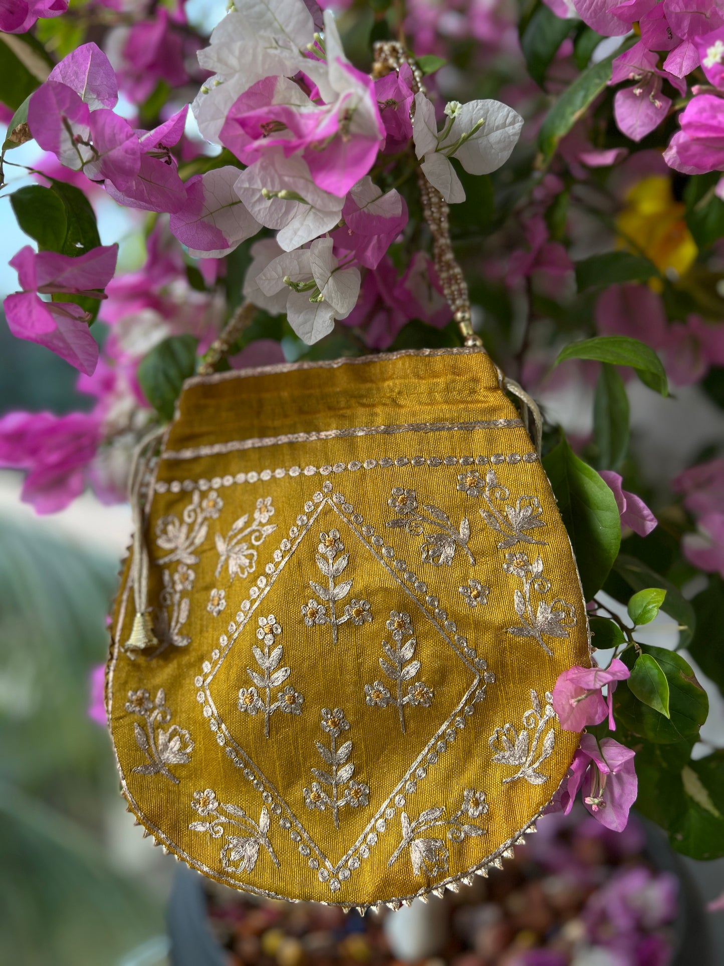 Yellow Chanderi suit with Pitta Work & Gotapatti Organza Dupatta
