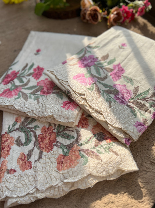 Cross-Stitched Inspired Cotton Elegance
