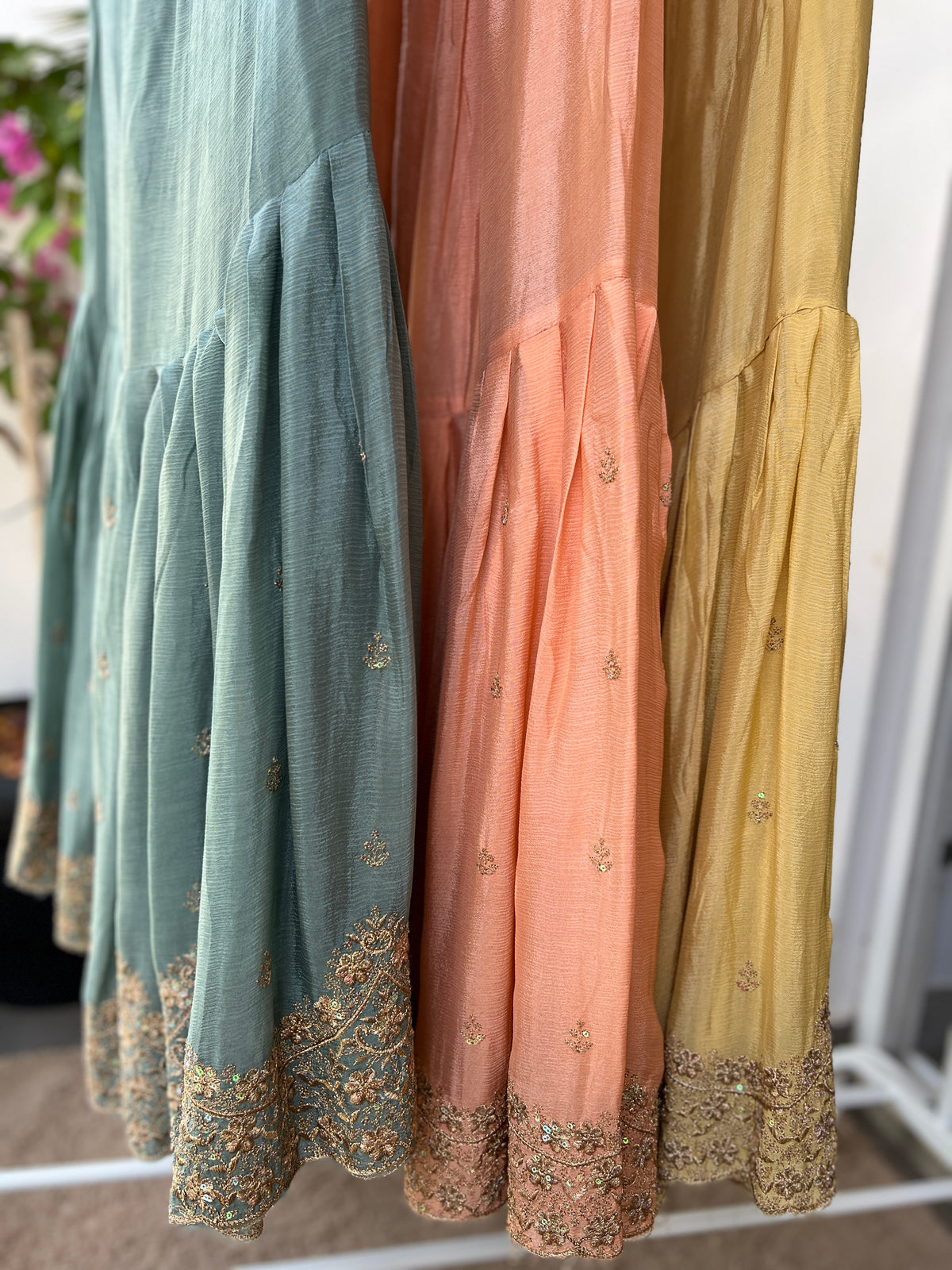 Coral Charm – Enbroidered Sharara suit