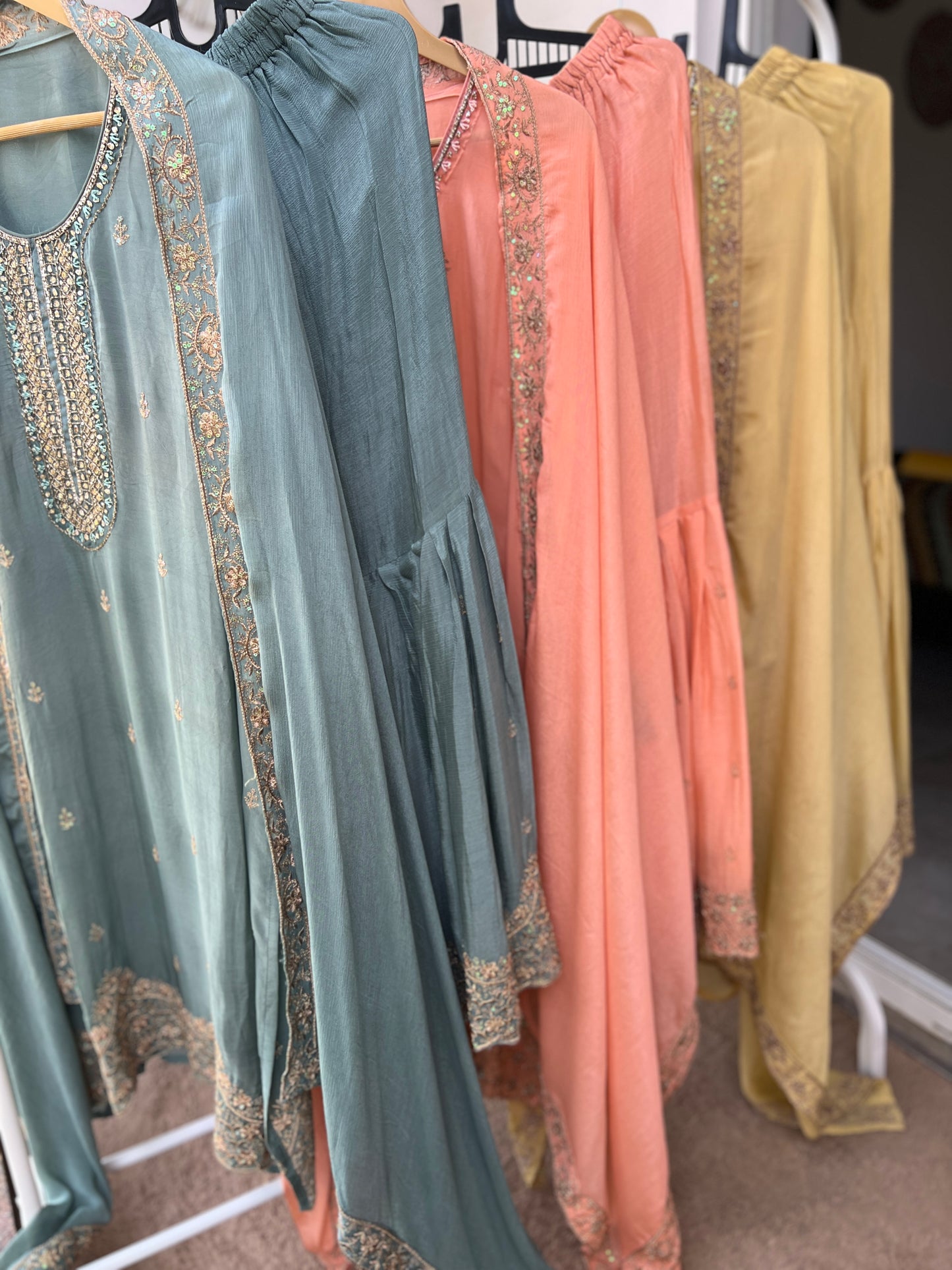 Royal Chinnon Ensemble with Daman & Sleeve Detailing