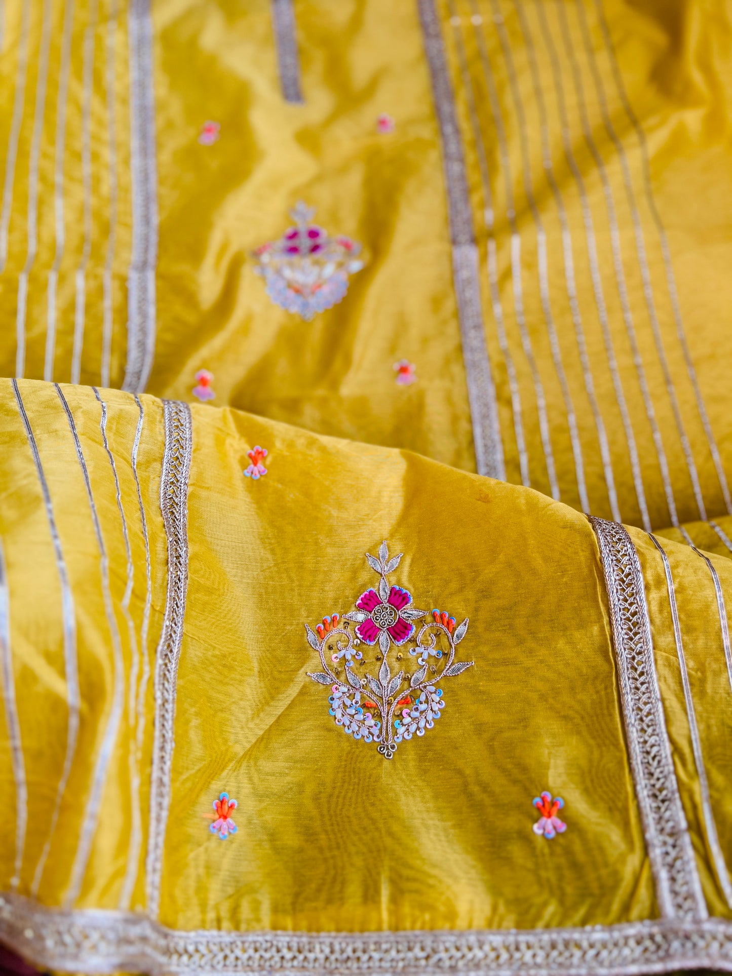 Sunshine Charm – Mustard Chanderi Silk Suit