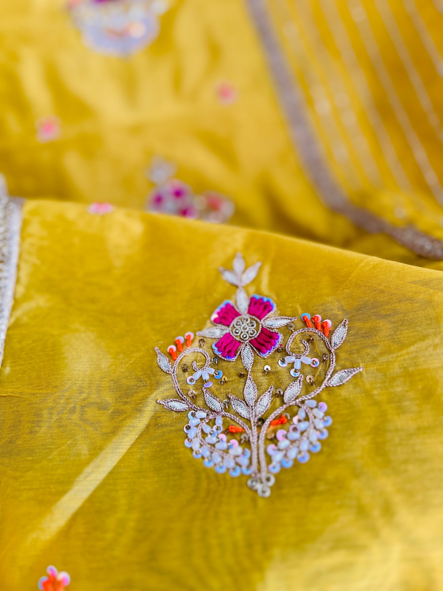 Sunshine Charm – Mustard Chanderi Silk Suit
