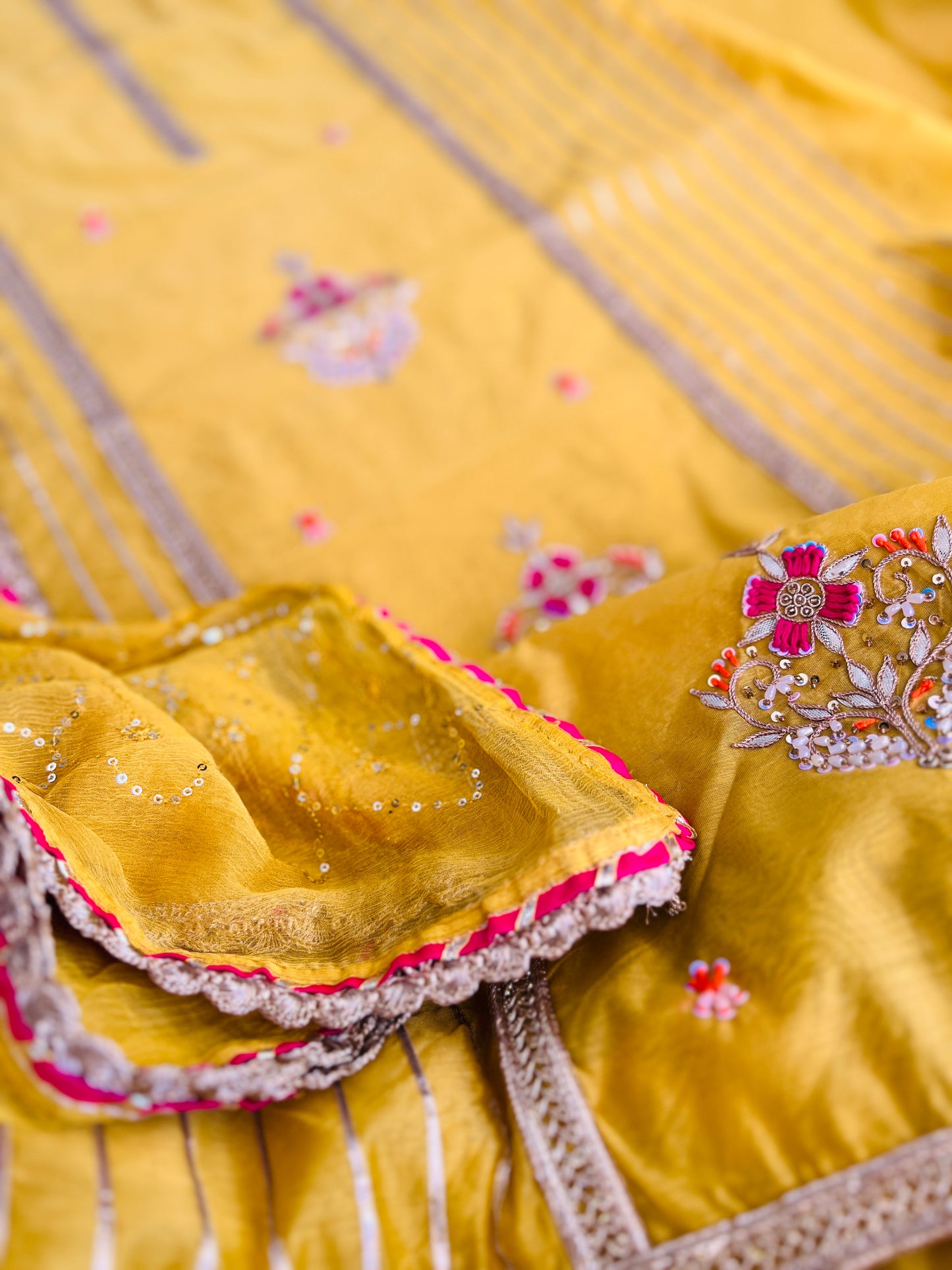 Sunshine Charm – Mustard Chanderi Silk Suit