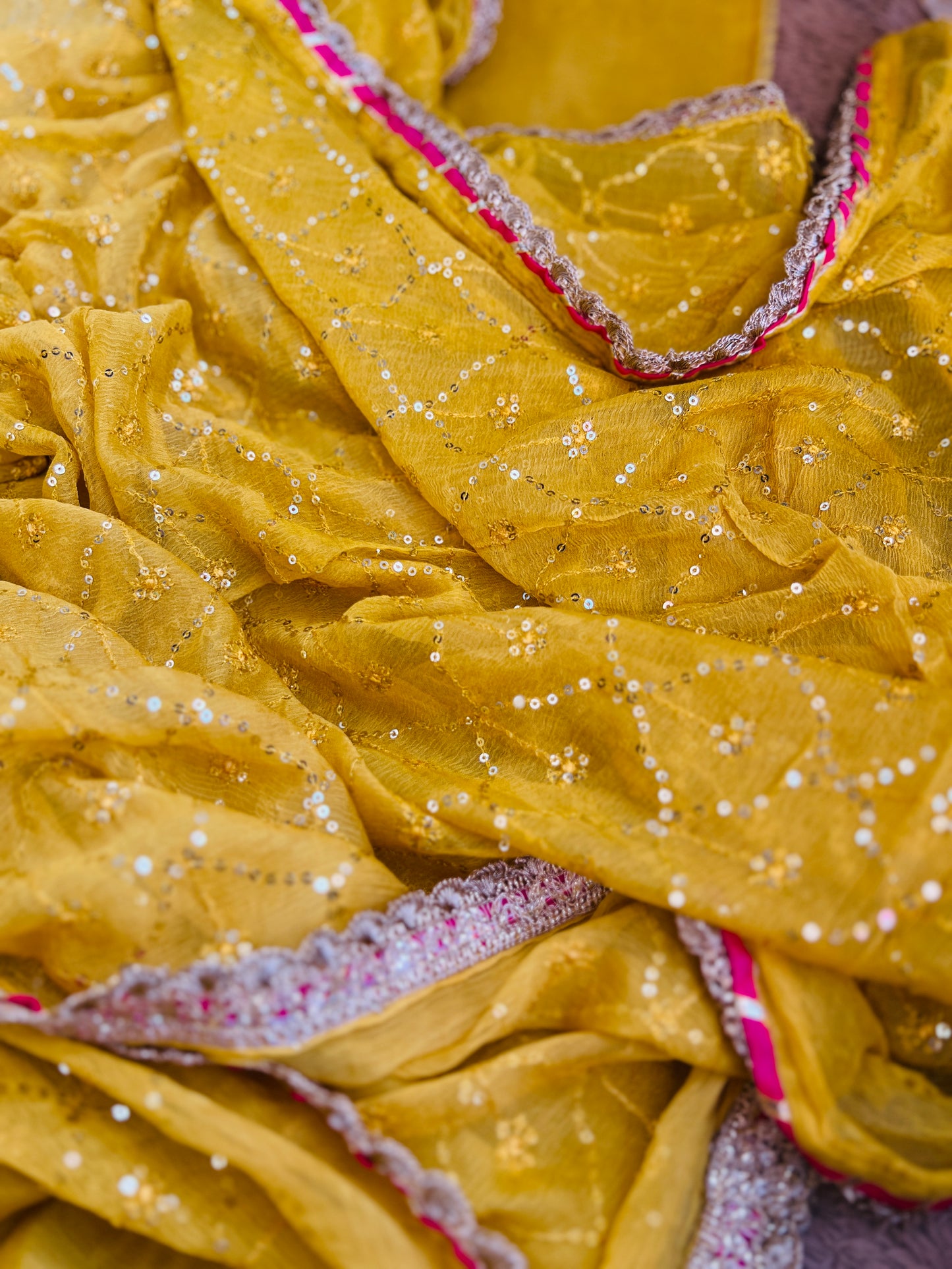 Sunshine Charm – Mustard Chanderi Silk Suit