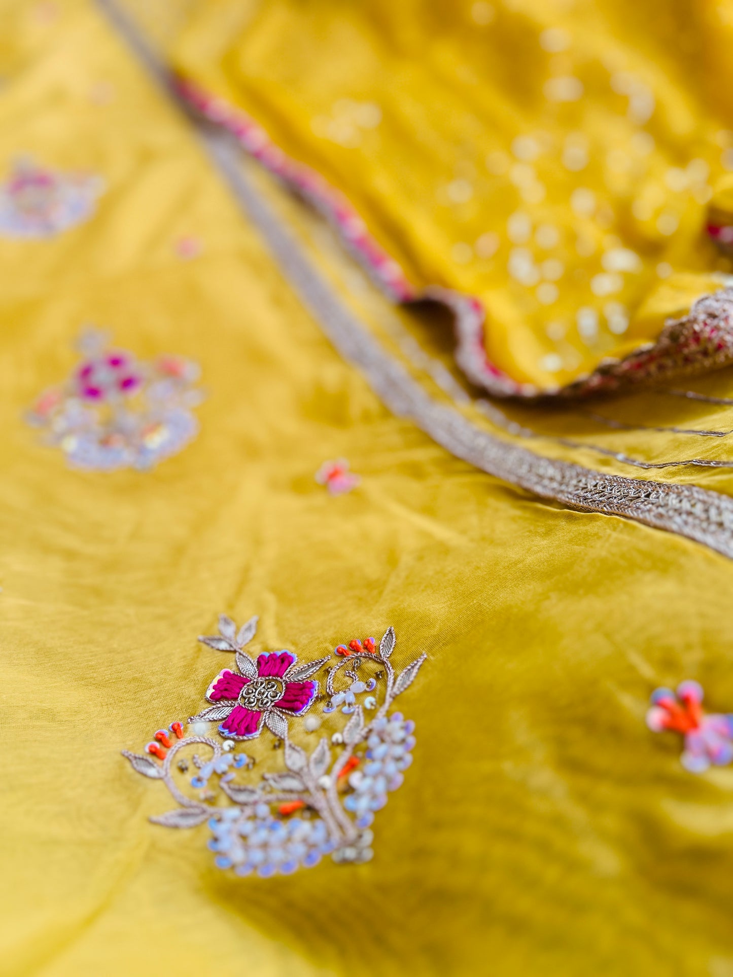 Sunshine Charm – Mustard Chanderi Silk Suit