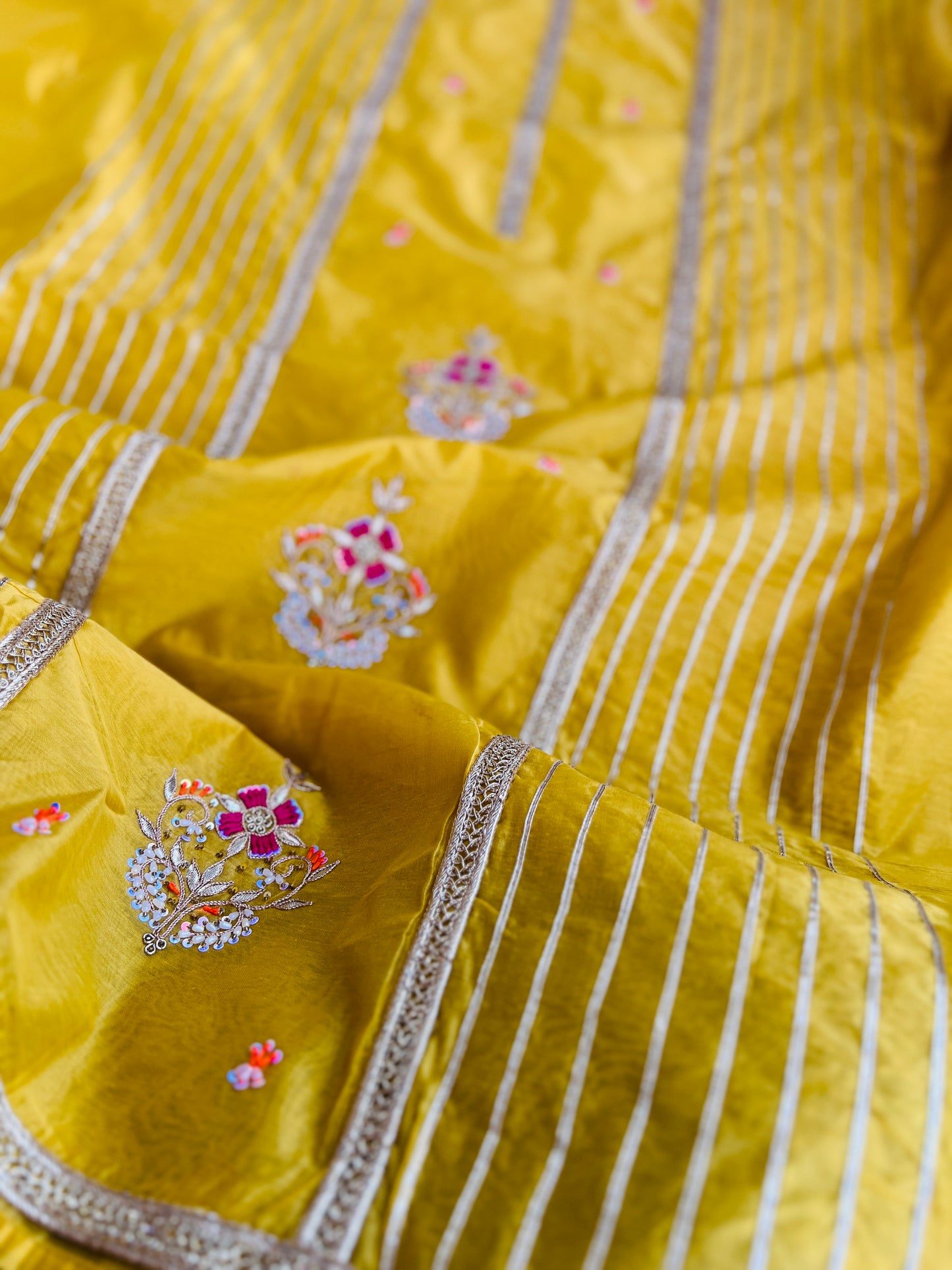 Sunshine Charm – Mustard Chanderi Silk Suit