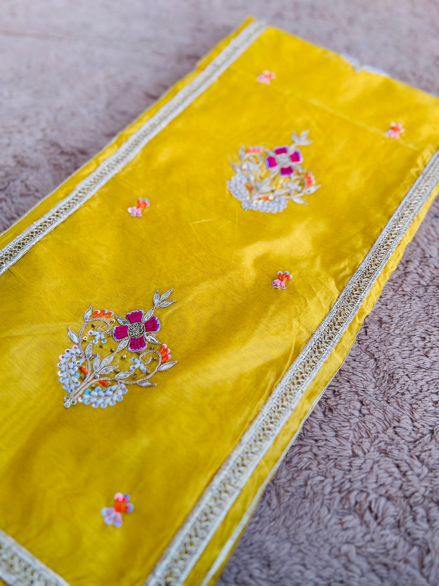 Sunshine Charm – Mustard Chanderi Silk Suit