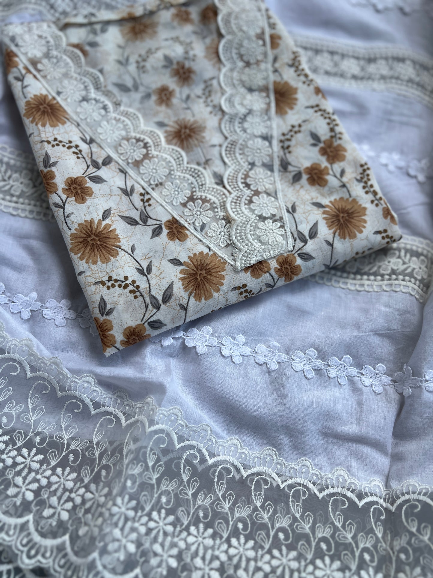 Floral Prints suits with Dedicated Lace