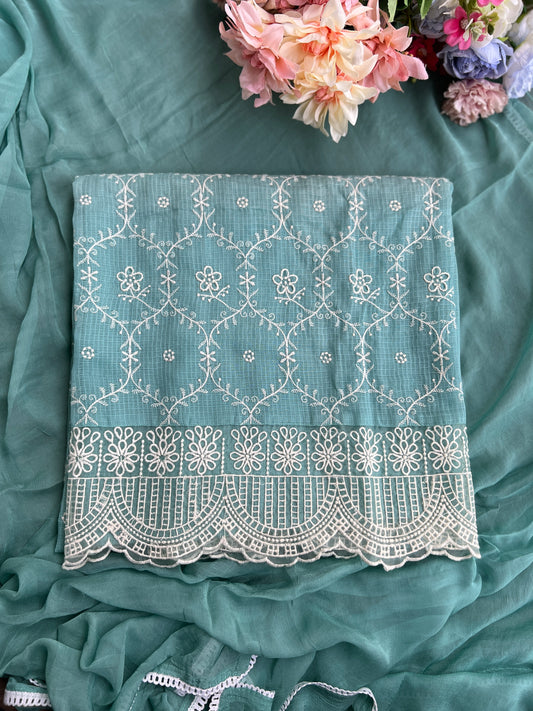 β¨ Elegant Aqua Kota Doriya Suit β¨