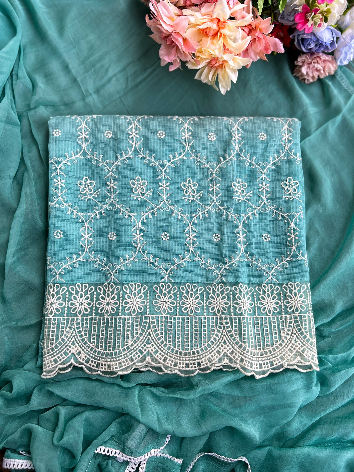 ✨ Elegant Aqua Kota Doriya Suit ✨