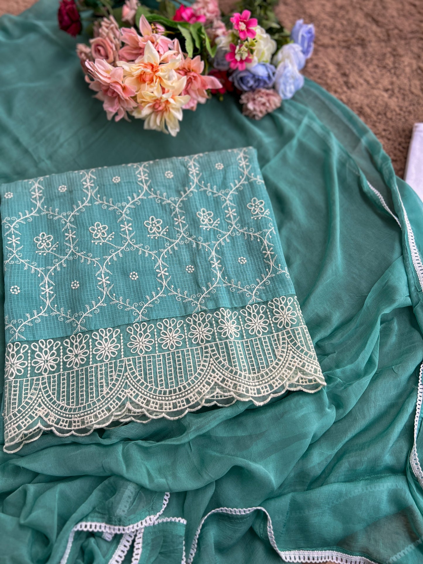 ✨ Elegant Aqua Kota Doriya Suit ✨