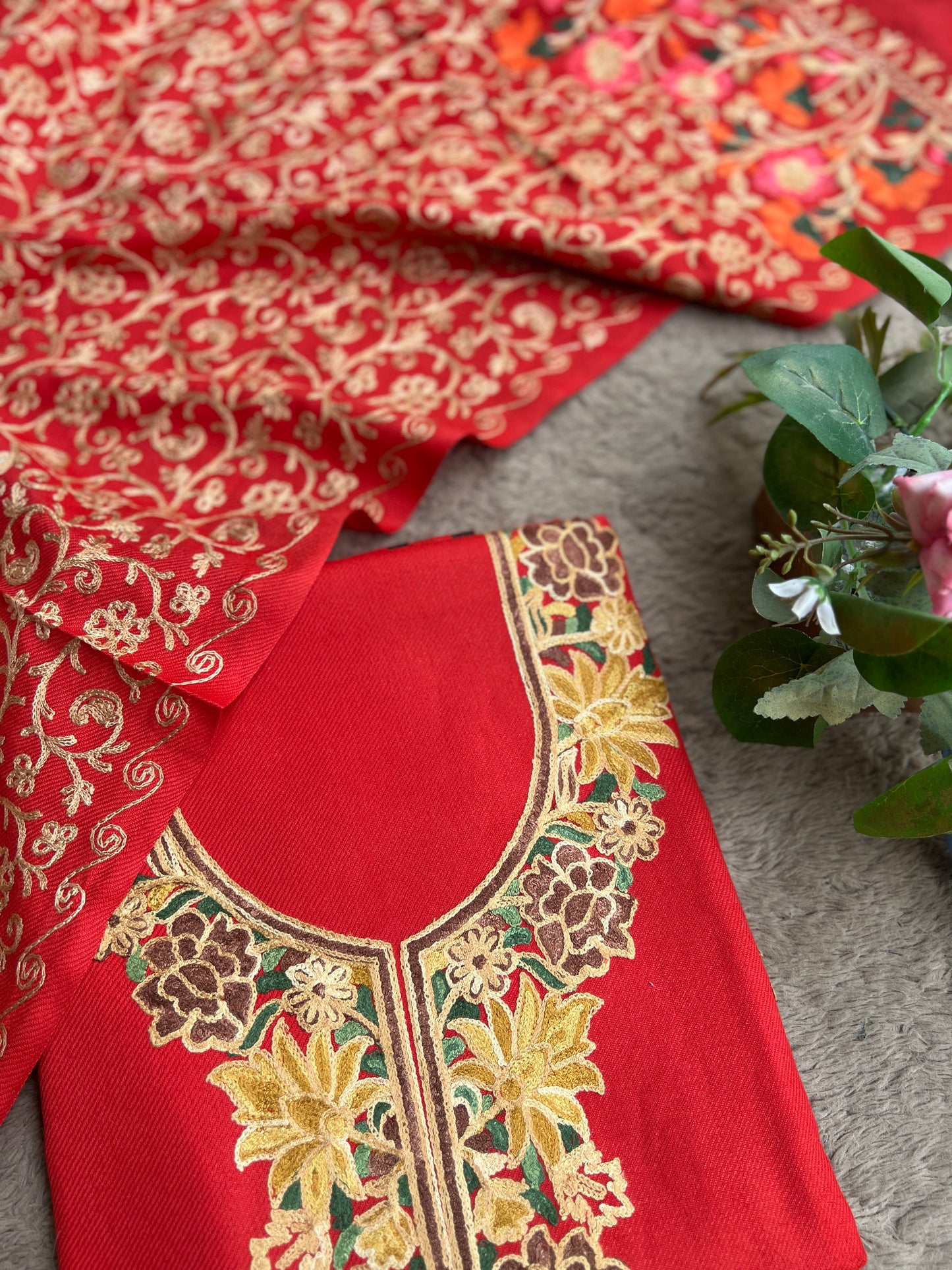 Timeless Kashmiri Suit with Intricate Hand Embroidery