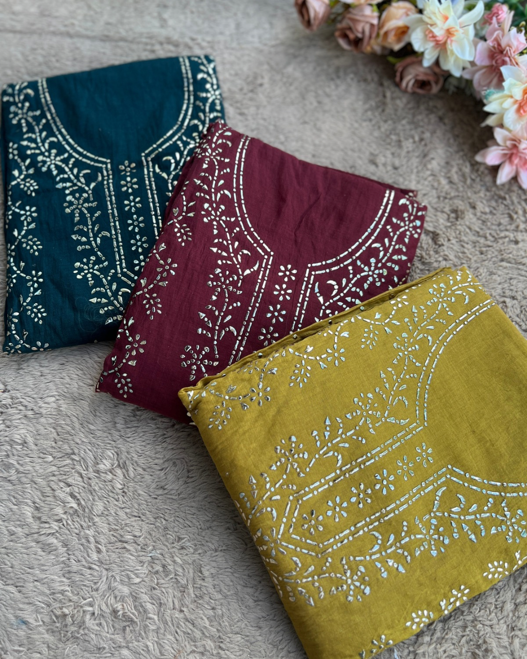 Elegant Mal Chanderi with Classic Mukesh Work