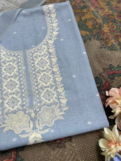 Soft-Toned Linen Sets with Intricate Thread Work