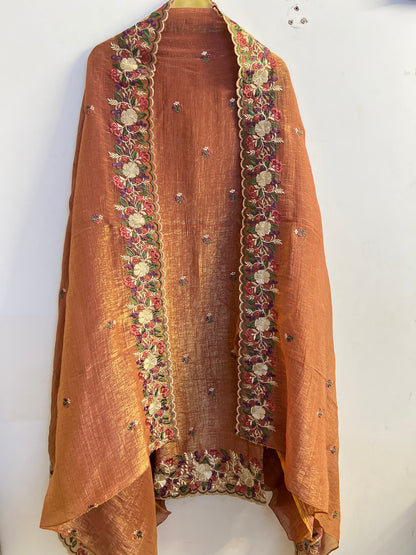 Crushed Shimmer Silk with Embroidered Dupatta 🌸